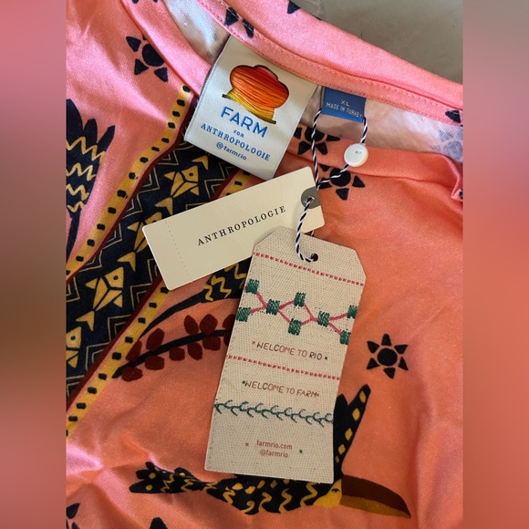 NWT Farm Rio for Anthropologie / Long Sleeve Printed Mini Shift / XL - Picture 5 of 5